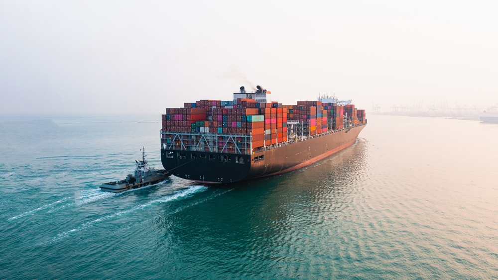Rear,View,Cargo,Container,Ship.,Business,Logistic,Transportation,Sea,Freight,